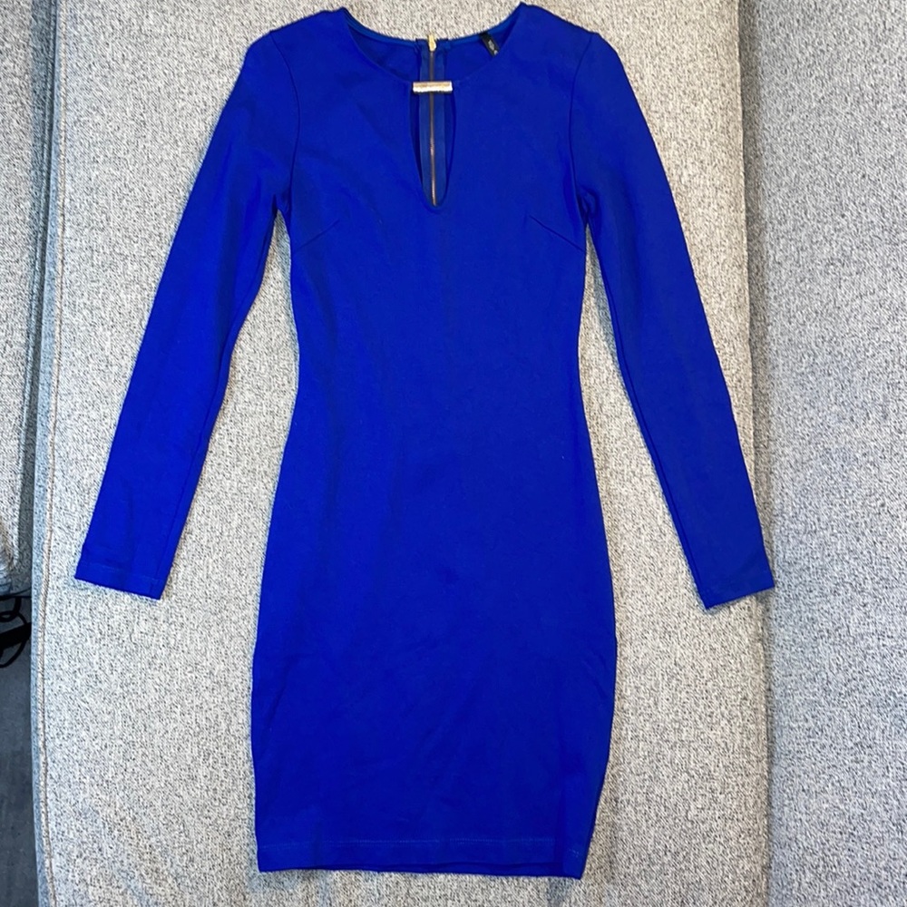 ViJo Couture Mini Dress - Blue/Gold Accents